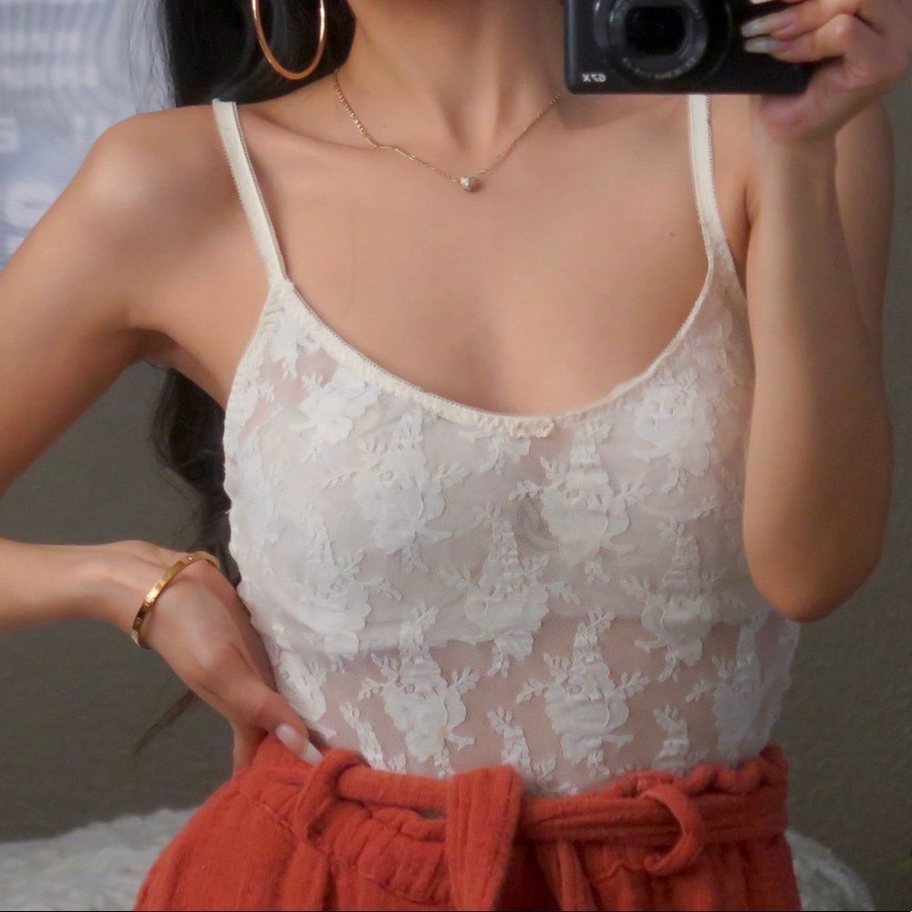 ✨ Vintage Christian Dior Lace Cream Bodysuit